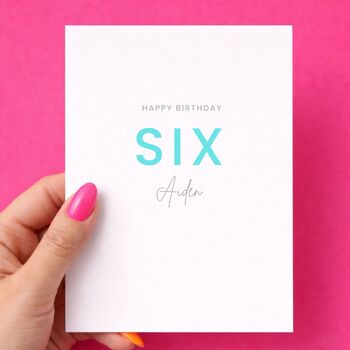 Children's Happy Birthday Personalised Age Milestone Birthday Card, 5 of 9