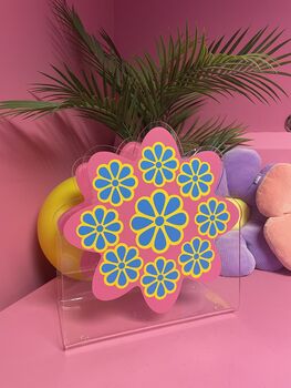 Retro Flower Vinyl Lp Record Holder, 4 of 5