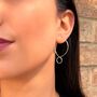 Minimal Sterling Silver Double Hoop Earrings, thumbnail 2 of 6
