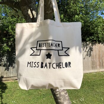 Personalised Best Teacher Tote Bag, 2 of 3