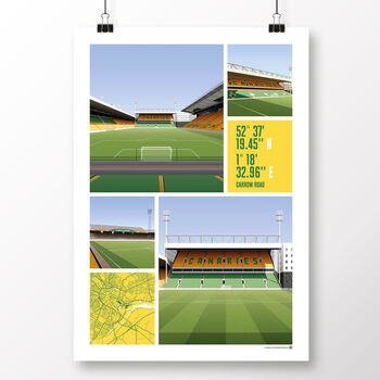 Norwich City Views Of Carrow Road Poster, 2 of 7