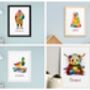 Personalised Watercolour Animal Wall Print, thumbnail 2 of 12