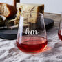 Personalised Script Initials Stemless Glass, thumbnail 1 of 1