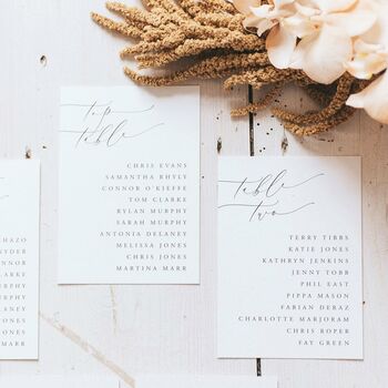 Samantha Table Plan Cards, 4 of 6