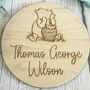 Personalised Wooden Baby Name Announcement Disc, thumbnail 2 of 7