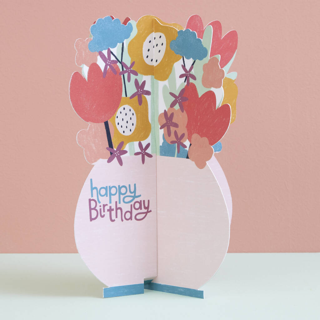 Happy Birthday 3D Card Flowers, 1 of 2