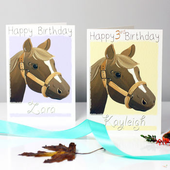 Personalised Pony Horse Birthday Card, 5 of 9