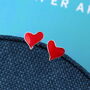 'This Girl Can' Sterling Silver Heart Earrings, thumbnail 6 of 6