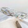 Fluid Green Amethyst And Pearl Silver Bangle, thumbnail 1 of 7