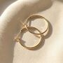 Stylish 25mm Round Gold Plated Hoop Earrings, thumbnail 1 of 5