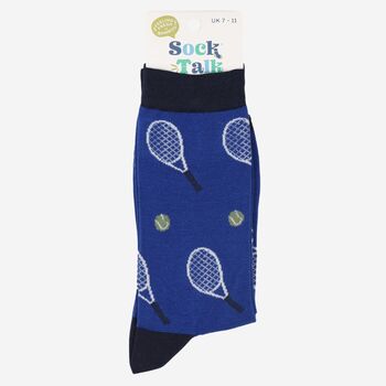 Men's Tennis Bamboo Socks In Blue, 3 of 3