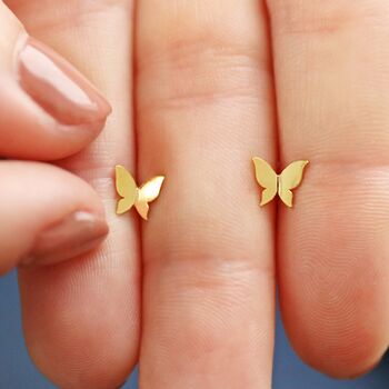 Tiny Butterfly Stud Earrings, 4 of 8