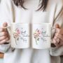 Personalised Minimalistic Best Teacher Friend Floral Mug Gift, thumbnail 5 of 9