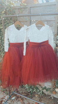 Long Sleeve Burgundy Tutu Dress, 4 of 12