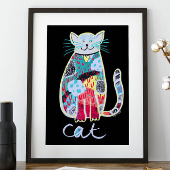 Happy Cat Print Black, 3 of 4