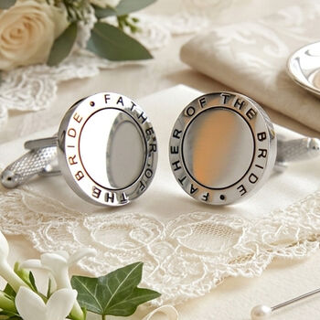 Father Of The Bride Round Cufflinks, 4 of 8