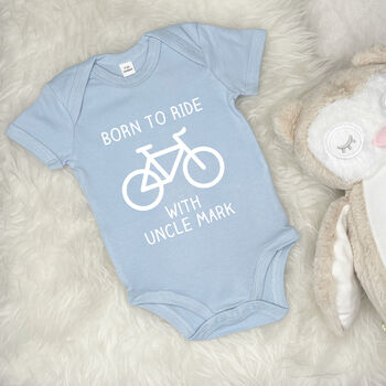 Born To Ride With Uncle Cycling Babygrow, 4 of 7