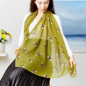 Personalised Bee Print Fashion Scarf, 2 of 6