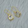 Green Amethyst Silver Drop Square Earrings, thumbnail 8 of 9