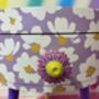 Lilac Daisy Round Wooden Side Table With Drawer, thumbnail 9 of 11