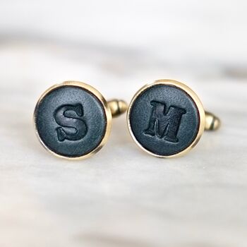 Personalised Leather Cufflinks Anniversary Gift, 4 of 12