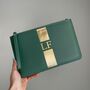 Personalised Stripe Saffiano Leather Clutch Bag Zip Pouch, thumbnail 1 of 4