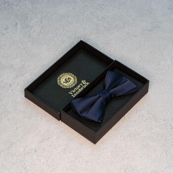 Navy Blue Textured Tie Set And Socks Wedding Groomsmen Gift, 3 of 6