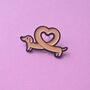 Dachsund Love Heart Enamel Pin Badge, thumbnail 2 of 4