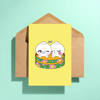 Cute Dumplings Love Greeting Card, 3 of 3