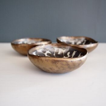 Handmade Gold Leopard Print Ceramic Ring Dish, 4 of 7