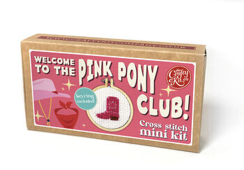 Welcome To The Pink Pony Club! Mini Matchbox Cross Stitch Kit, 3 of 7