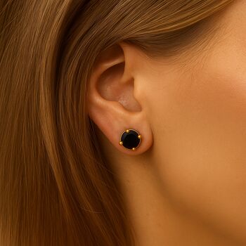 Black Swarovski Crystal Stud Earrings, 5 of 6