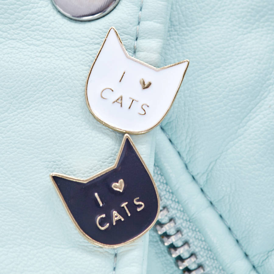 Download i love cats pin badge by junk jewels | notonthehighstreet.com