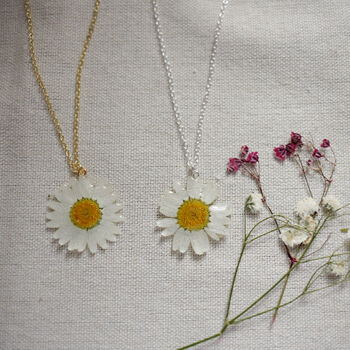 Daisy Flower Sterling Silver Or 24ct Gold Necklace, 2 of 8