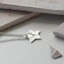 Sterling Silver Solid Star Pendant Necklace, thumbnail 4 of 6