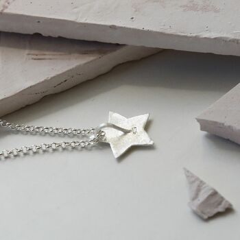 Sterling Silver Solid Star Pendant Necklace, 4 of 6