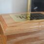 Personalised Dog Urn Pet Urn In Solid Oak With Engraved Brass Effect Plaque, thumbnail 2 of 4