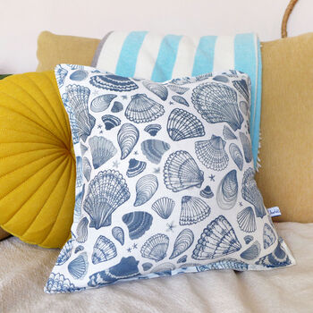 Seashells Linen Cushion, 2 of 6