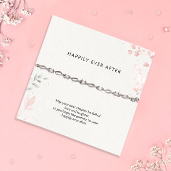 Silver Plated Wedding Bracelet Gift For The Bride | Happily Ever After Bridal Keepsake, 3 of 6