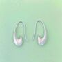 Sterling Silver Teardrop Curved Hoop Earrings, thumbnail 3 of 5
