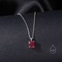 Tiny Genuine Raw Ruby Crystal Oval Pendant Necklace, thumbnail 4 of 10