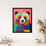 Bright Bold Bear Fun Multicoloured Wall Art Print, thumbnail 4 of 6