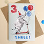 Elephant 3rd Birthday Card, thumbnail 2 of 6