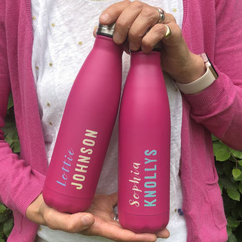 Personalised Reusable Pink Water Bottle, 4 of 4