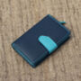 Womans Navy And Blue Leather Purse Wallet, thumbnail 4 of 11