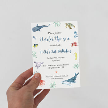 Personalised Under The Sea Party Invitations, 2 of 3
