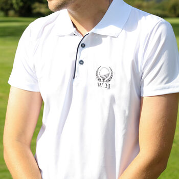 Personalised Golf Wreath Polo Top For Men Gift, 3 of 10