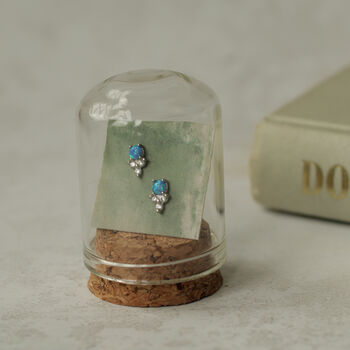 Blue Opal Stud Earrings, 2 of 11