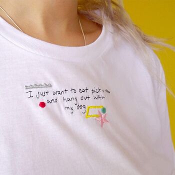 'Pick N Mix With My Dog' Embroidered Unisex T Shirt, 3 of 8