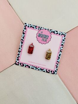 Ketchup And Mustard Glitter Resin Studs / Burger Lover Gift / Novelty Food Jewellery / Cute Accessories, 2 of 4